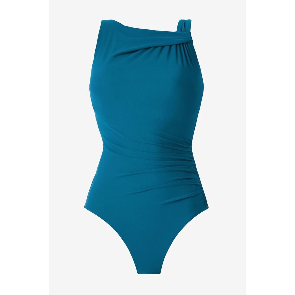 Miraclesuit Avra One-Piece Underwire High Neckline Swimsuit Aegean 16